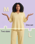 Ecru pinstripe Hibi set